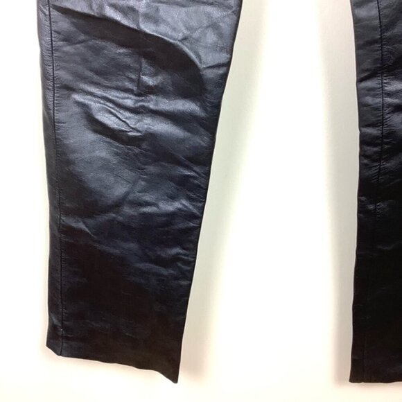 DANIER STRAIGHT BLACK LEATHER MOTO PANTS - Picture 7 of 8